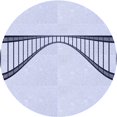 thumbnail image 1 of Ahgly Company Tapis Rond Lavable en Machine Intérieur Transitionnel Bleu Lavande, 4 Pieds Rond, 1 of 7