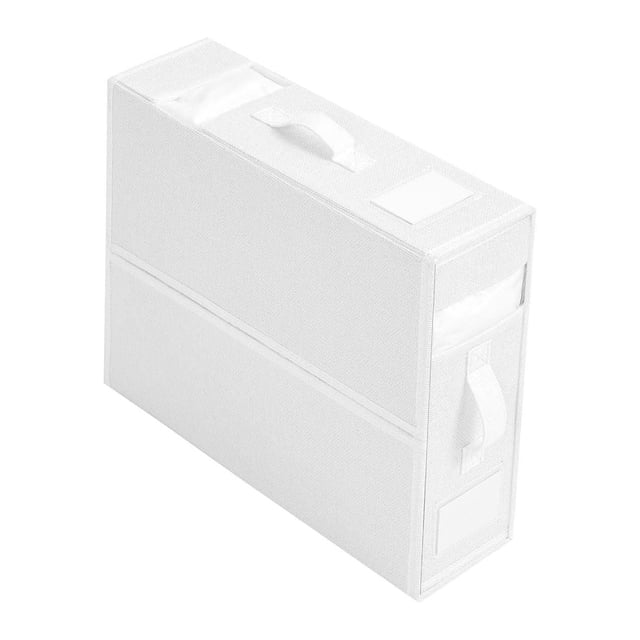 Bed Sheet Set Storage Box Fabric Visual Window Zipper Folding Blanket Sorting Box Wardrobe Bedding Storage
