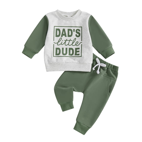 Zshosam Baby Boy Outfits Newborn Sets Boys Long Sleeve Soft Basic T-shirt and Joggers 2-piece Outfit Set Size 3 6 Months,(Green 3-6 Months)