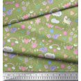 thumbnail image 3 of Soimoi Green polyester Crepe Fabric Heart & Unicorn Kids Decor Fabric Printed Yard 52 Inch Wide, 3 of 3