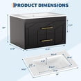 thumbnail image 2 of 30 inch Bathroom Vanity with Sink Combo, Floating Bathroom Vanity with Ceramic Basin, 2 Large Drawers with Gold Handle, Soft-Close Design, Easy Assembly, Black, 2 of 6