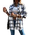 thumbnail image 1 of EYIIYE Womens Shirt Flannel Casual Long Sleeve Fall Blouse Tops with Check Pattern Pockets, 1 of 5