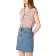 thumbnail image 2 of INSPIRE CHIC Valentine's Day Women's Floral Blouse Short Cap Sleeve Chiffon Casual Ruffle Tops XS Pink, 2 of 8