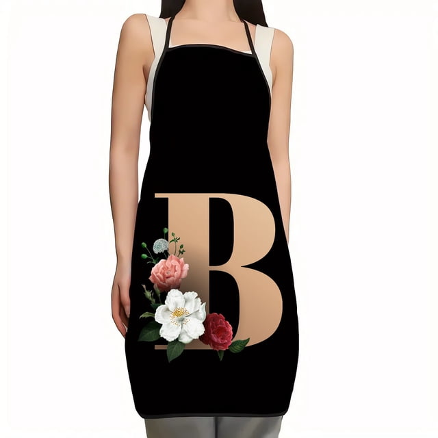 EGNMCR Apron Flower Letter Pattern Kitchen Fouling Apron Letter Print Series Apron Apron Apron