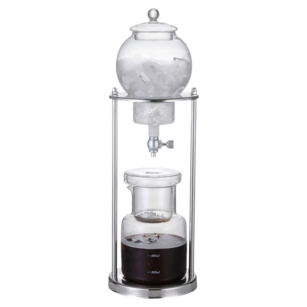 GUOOL 600ML Glass Ice Drip Coffee Maker with Reusable , Coffee Pot Coffee Kettle