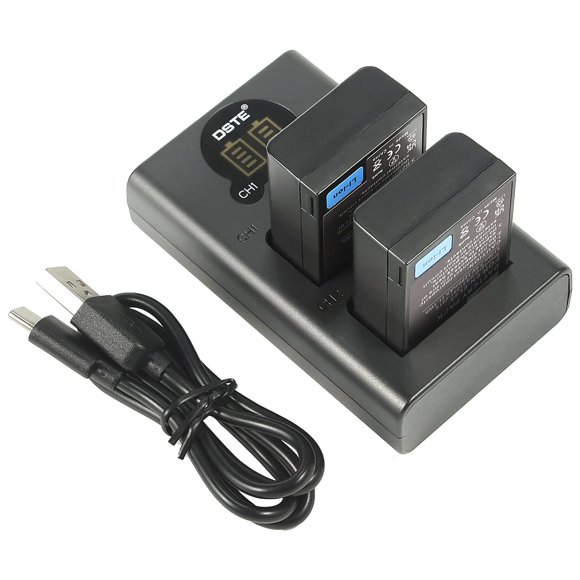 DSTE Replacement for 2X EN-EL25 ENEL25 Battery + Dual LCD Battery Charger Compatible with Nikon Z30, Z50, Z 50, Z Series Digital Camera
