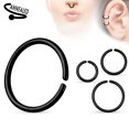 thumbnail image 3 of Seamless Nose Ring Bendable Steel Nose Hoop 20G 18G 16G Black Gold Multi, 3 of 8