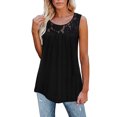 thumbnail image 1 of MAWCLOS Ladies T Shirts Plain Tank Tops Solid Color Vest Basic Vaction Sleeveless Cami Black XXL, 1 of 3