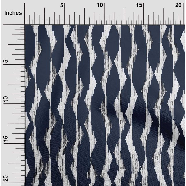 oneOone Cotton Poplin Fabric Abstract Stripe Ikat Decor Fabric Printed BTY 56 Inch Wide