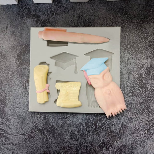 TIMIFIS Fondant Mold Graduation Theme Chocolate Fondant Cake Graduation Cap Decoration Decoration Baking Glue Kitchen Gadgets