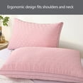 thumbnail image 4 of EazyTech Queen Size Knitted Weave Pillow 20x30 Inches Super Soft Breathable Removable Cotton Cover for Comfortable Sleeping Support Pink, 4 of 6