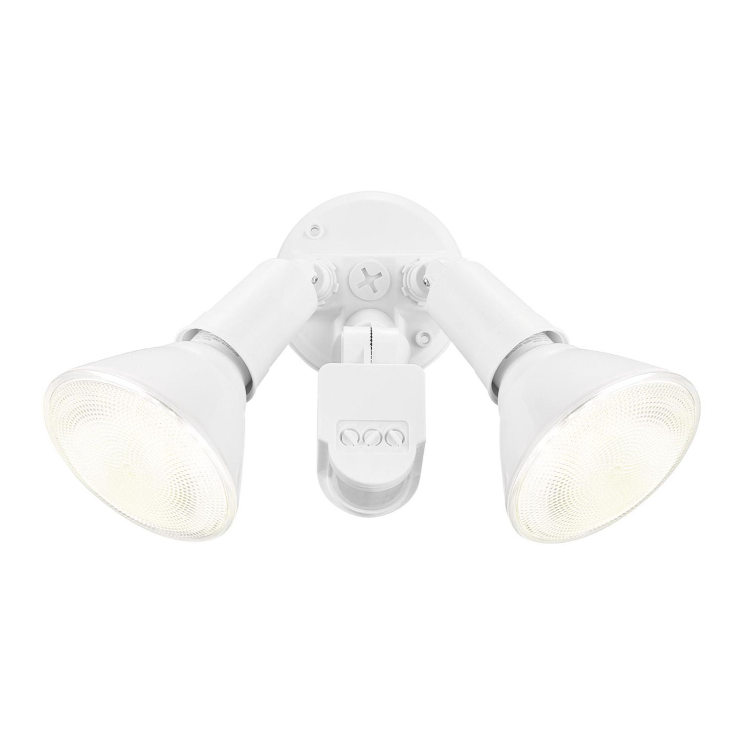 Globe Electric Lampe de sécurité double de 300 W résistante aux intempéries et avec détecteur de mouvement, fini blanc, zone de détection de 180° (79770)
