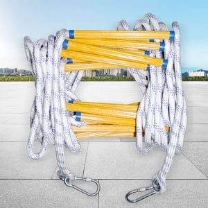 Meitianfacai Évacuation d'incendie Échelle de corde - 300cm Échelle d'urgence avec crochets en acier manganèse - Échelle de sécurité portative pour bâtiments haut de gamme et secours incendie