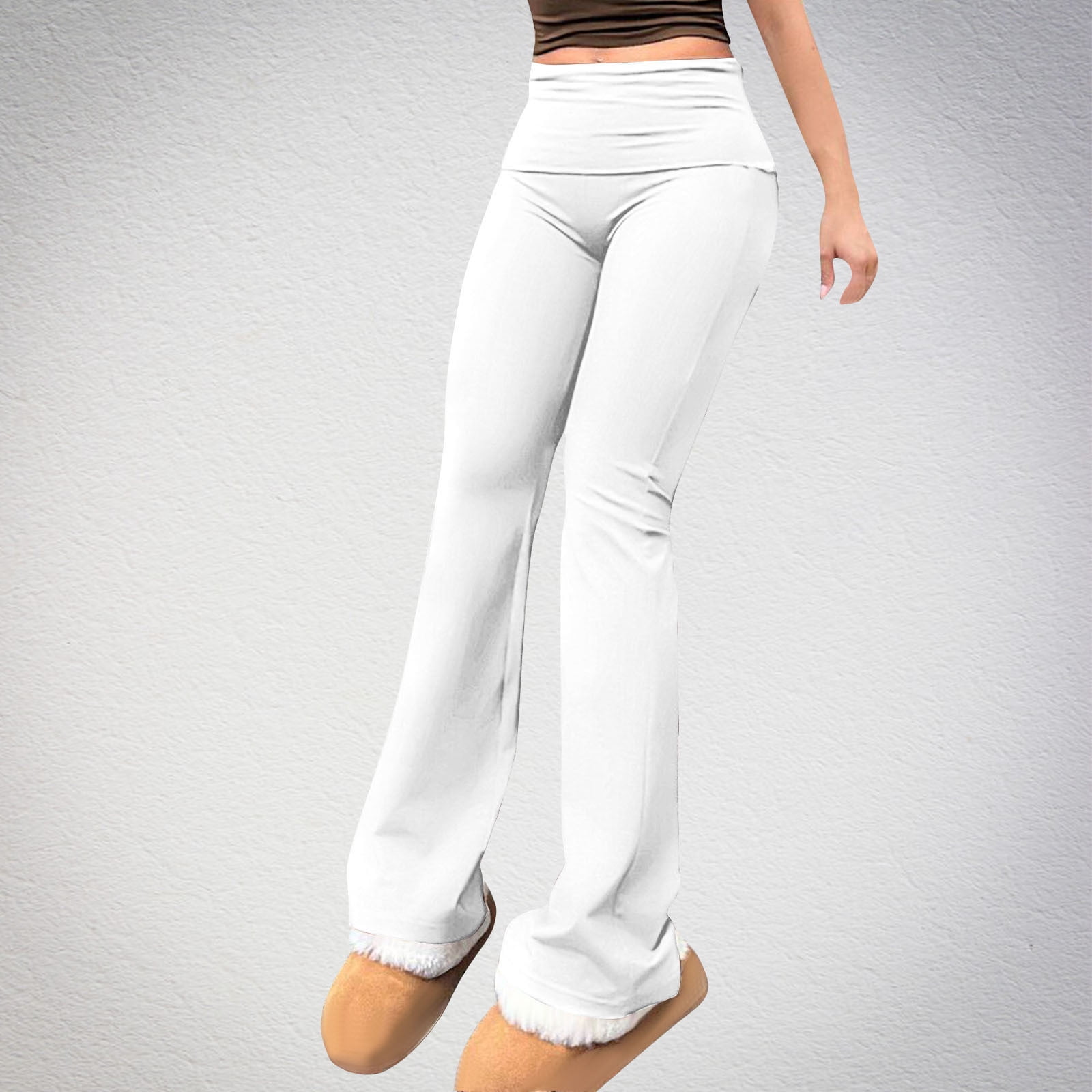 low rise long flare yoga pants