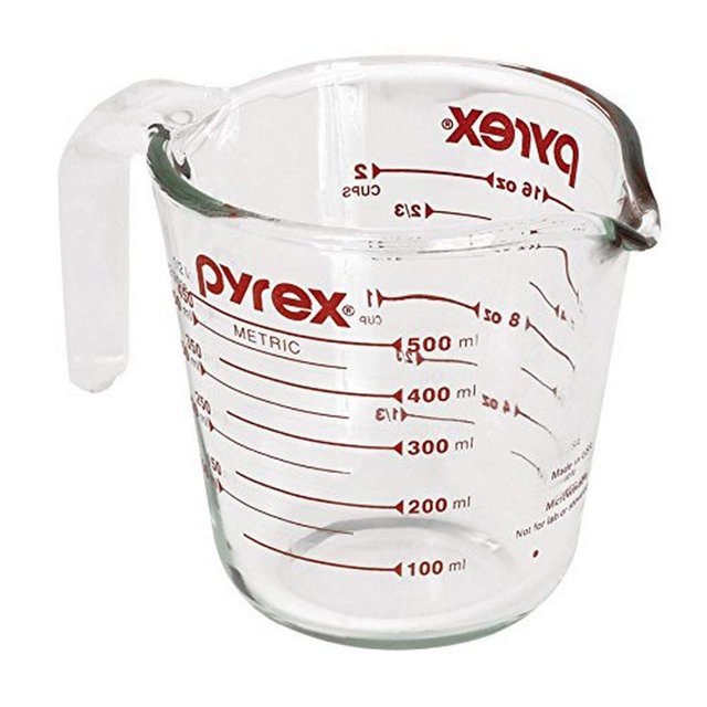 Pyrex Prepware Gobelet Doseur 2 Tasses, Graphiques Rouges, Transparent