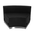 thumbnail image 1 of HERCULES Alon Series Black Leather Concave Chair with Brushed Stainless Steel Base, 1 of 4