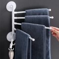 thumbnail image 2 of Towel Racks for Bathroom Swing Out Towel Racks for Bathroom,Kitchen Holder Wall Mounted Towel Bars with Hooks 5-Arm(White), 2 of 9