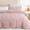 Pink, variant on Winter Warm Fluffy Striped King Duvet Cover Set Cream White Shaggy Faux Fur Striped Bedding Set with Pillowcase Plush Fuzzy Comforter Cover Set