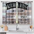 thumbnail image 1 of Wooden Barn Farmhouse Kitchen Curtains - Rustic Wood Country Retro Small Short Cafe Tier Curtains Decor for Living Dining Room Farm Family Rules Window Drapes 36 Inch Length 2 Panels 28"x36", 1 of 5