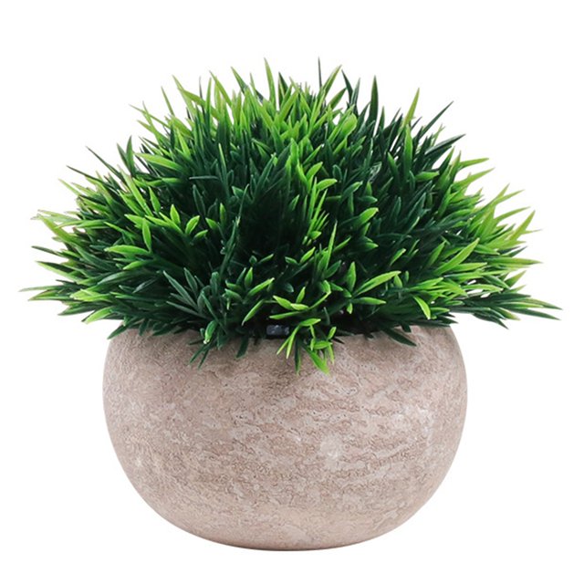 Artificial Plant Potted Lifelike Round Fake Greenery Plant Faux Plant Decoration