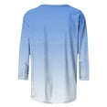 thumbnail image 4 of Cinvoph T-Shirts d'Été Imprimés pour Femmes Manches 3/4 Col Rond Dégradé Hauts Chandail Ample Blouses de Vacances, 4 of 5