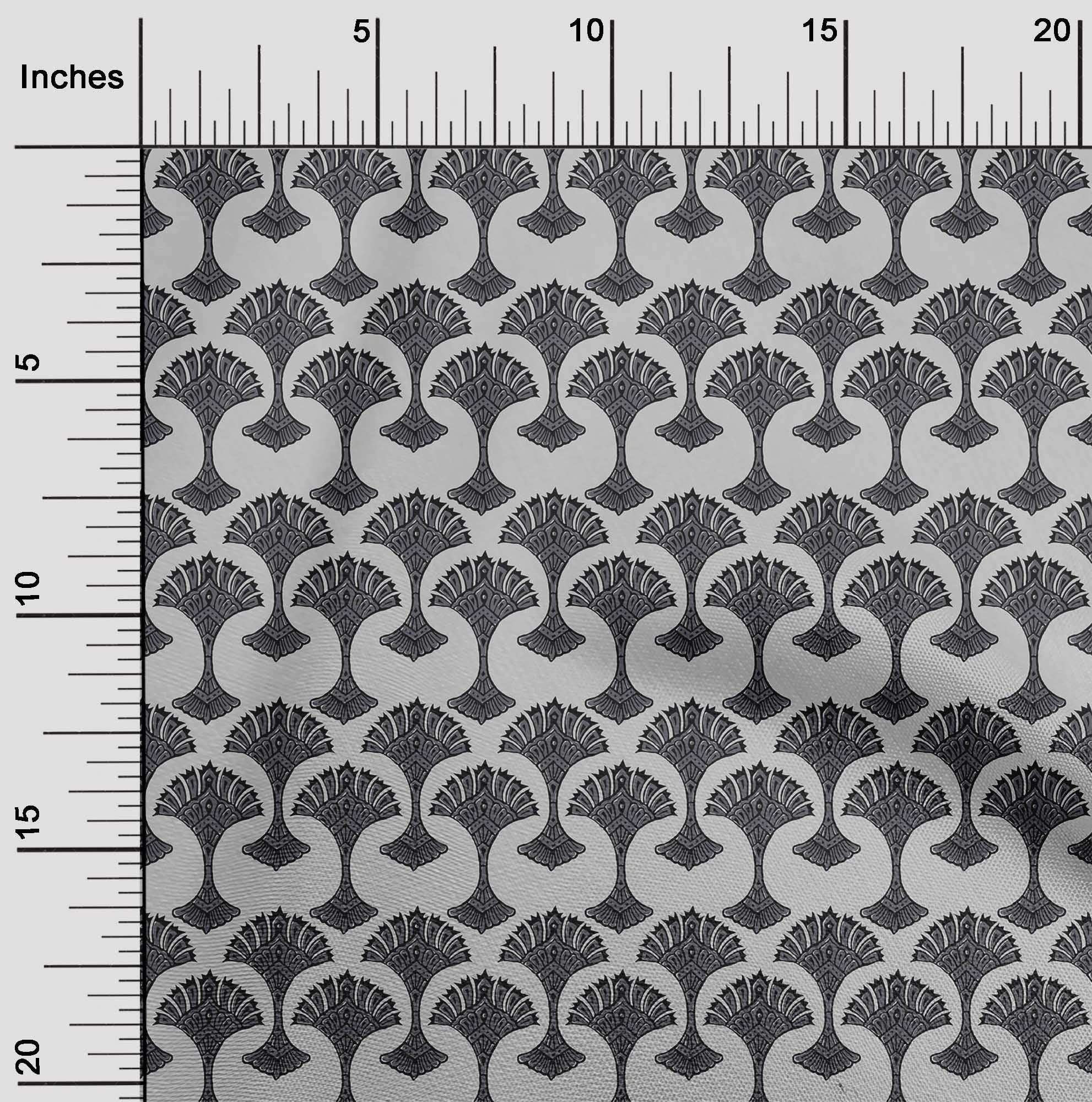 oneOone Viscose Chiffon Fabric Floral Block Print Fabric By The Yard 42 Inch Wide