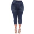 thumbnail image 4 of White Mark Women's Plus Size Super Stretchy Capri Jeans, Mid Waist, 4 of 5