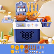 CEHVOM pretend play toys, pretend play food cutting toys Kitchen Playset,Children's Play Kitchen Toy Set Simulation Induction Cooker Cooking Utensils Kitchen Utensils Cooking Table Toys