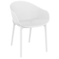 thumbnail image 3 of Compamia Sky Ensemble de Salle à Manger Table Carrée de 31 Pouces avec 2 Chaises à Accoudoirs Blanc, 3 of 4