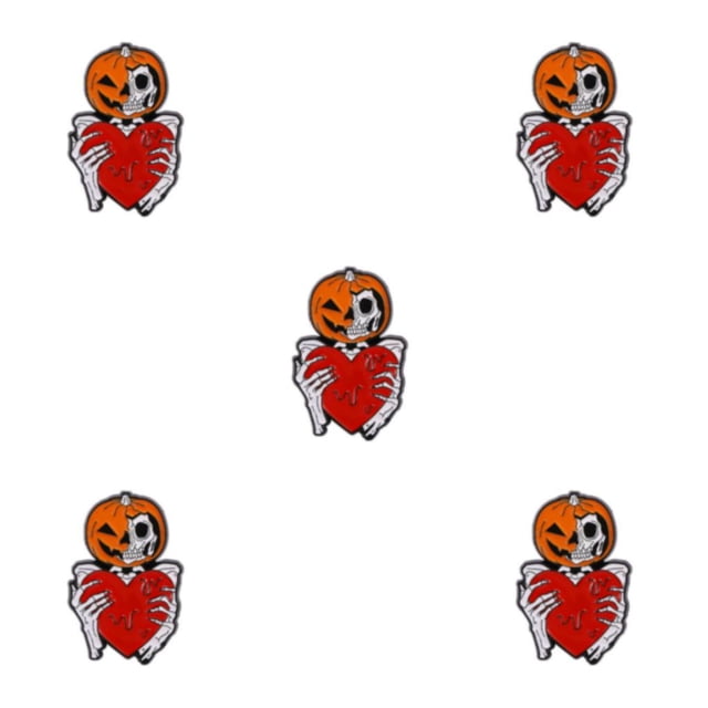 maskred Exquisite And Fashionable Halloween Enamel Pin Brooch Gift For Gothic Jewelry Enthusiasts And Alloy Pumpkin Skeleton 5Set