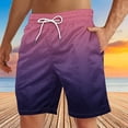 thumbnail image 3 of Plebaso Casual Beach Shorts for Men Drawstring Gradient Print Shorts Mens Lightweight Summer Short Pants, 3 of 4