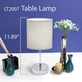 thumbnail image 3 of Simple Designs Chrome Mini Basic Table Lamp with Fabric Shade, 3 of 4