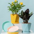 thumbnail image 2 of facefd Flowerpot Gardening Base Container Garden Ornament Multiple Colors Plant Planter Practical Portable Fashionable White White, 2 of 6