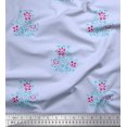 thumbnail image 1 of Soimoi Modal Satin Fabric Leaves & Floral Block Decor Fabric Printed Yard 42 Inch Wide, 1 of 3