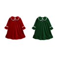 thumbnail image 5 of Todder Bébé Pyjama Fille Robe Fibre Bouton vers le Bas de Couleur Unie Respirant Volant Vêtements de Nuit, 5 of 5