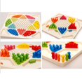 thumbnail image 3 of jifeng Wooden Game Set Chinese Checkers Flying Chess Travel Set 2 in 1 Portable, 3 of 8