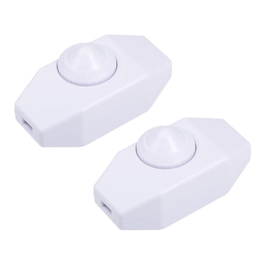 Unique Bargains Rotary Cord Switch AC 250V 2A Slide Control Lamp Dimmer 100-Watt White 2pcs