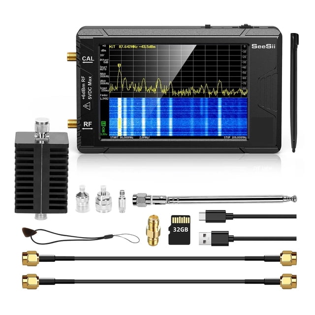 Ultra Spectrum Analyzer with 25W Attenuator 4" TFT Display 100kHz to 5.3GHz with 32GB Card Version V0.4.5.1 ,Multiple Functions
