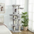 thumbnail image 2 of PawHut 69" Cat Tree, Cat Tower with 2 Condos, Light Grey, 2 of 10
