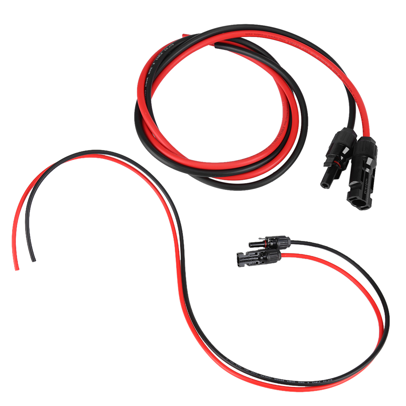 Câble d'Extension pour Panneau Solaire 10AWG, Connecteurs Rouges et Noirs de 50 Pieds pour Générateurs de Panneaux Solaires avec Systèmes d'Alimentation Solaire et Boîtes de Jonction PV