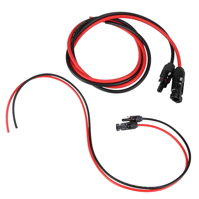 Câble d'Extension pour Panneau Solaire 10AWG, Connecteurs Rouges et Noirs de 50 Pieds pour Générateurs de Panneaux Solaires avec Systèmes d'Alimentation Solaire et Boîtes de Jonction PV