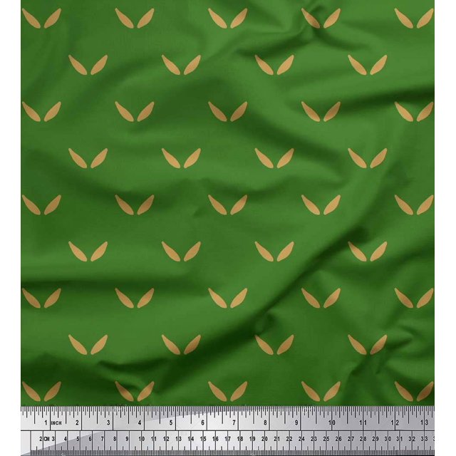 Soimoi Green Georgette Viscose Fabric Brush Stroke Abstract Decor Fabric Printed Yard 42 Inch Wide