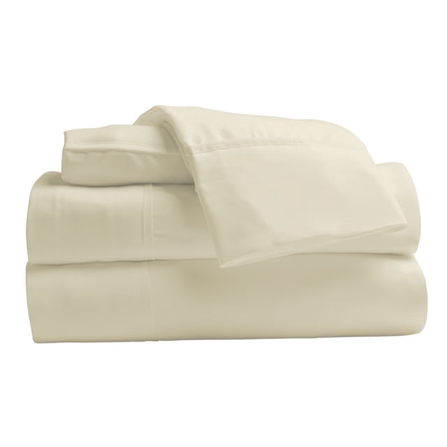Comfy Bamboo World Series 4pc Microfiber Sheet Set, Queen Size Bedsheet, Cream