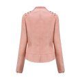 thumbnail image 3 of IROINID Veste en Faux Cuir pour Femmes Manches Longues Couleur Unie Col Cranté, Veste Confortable, 3 of 7
