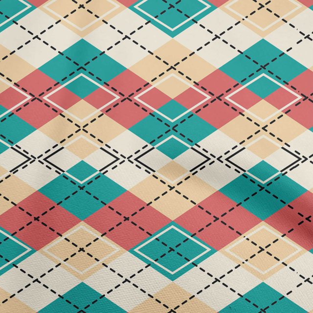 oneOone Polyester Spandex Dark Teal Green Fabric Check Sewing Craft Projects Fabric Prints By Yard 56 Inch Wide