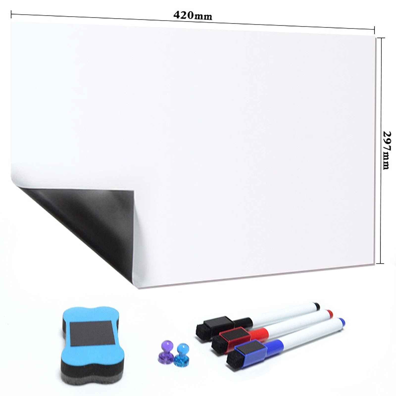 PEONAVET Soft White Board 's Teaching Erasable Magnetic Soft Whiteboard A4 Noteboard Mobile Small Blackboard Whiteboard Message Board 5ML