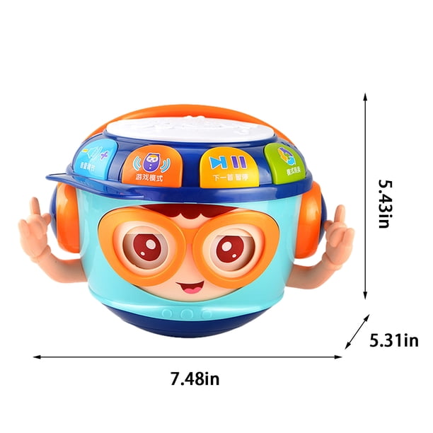 Tambourin Bébé Vanplay – Set 3 Tambours Et Hochets, Instrument Musique Montessori, 1-3 Ans, Clip Facile, Cadeau