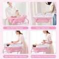 thumbnail image 3 of INFANS Table à Langer pour Bébé avec Baignoire, Station de Commode à Couches Pliable avec Roues de Soutien de Bain Amovibles, Support de Rangement Imperméable pour Matelas, Support d'Organisateur Portable pour Nouveau-Né Nourrisson, 3 of 9