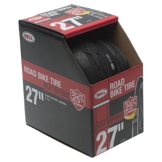 Bell Sports Road Bike Tire with Flat Defense 27" x 1.25"