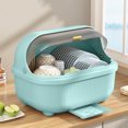 thumbnail image 1 of Vadktai Dish Drying Rack and Drain Board with Lid Cover, Kitchen Plate Cup Tray Cutlery Drainer, Plastic Dish Drying Box Multifunctional Space Saving Dish Drainer For Kitchen Accessories, 1 of 6